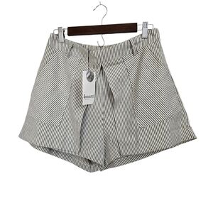 NWT &Merci Cotton Stripped Shorts High Waisted Size L